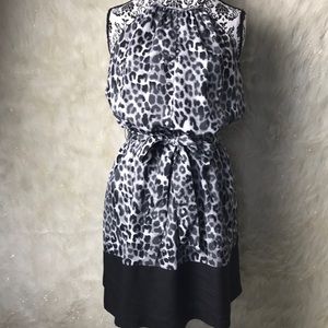 Express Black and White Animal Print Dress